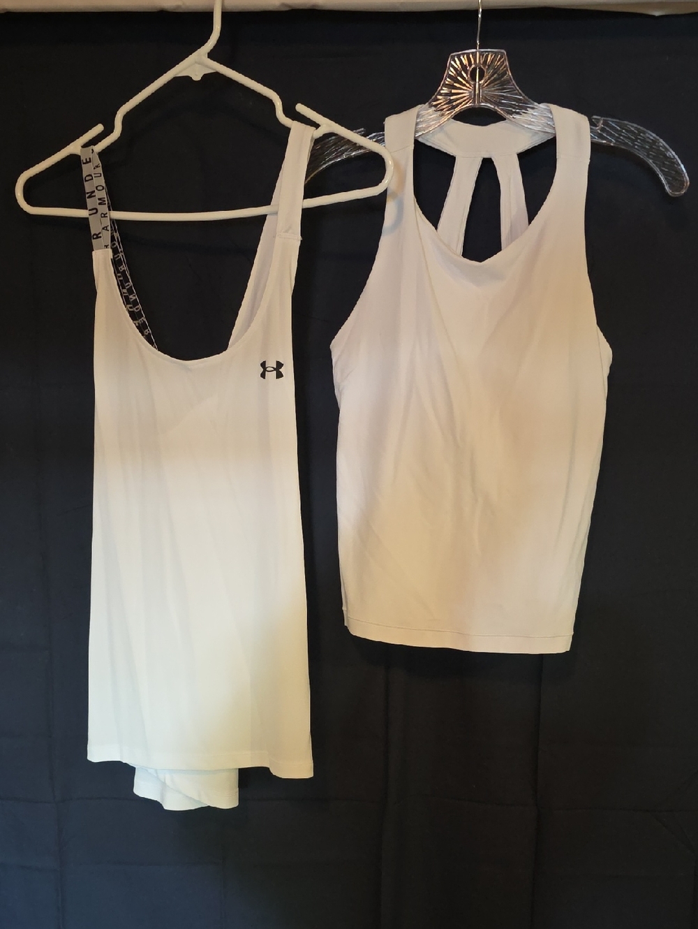 Under Armour And Atleta  White Women's Performance Tank Tops Duo